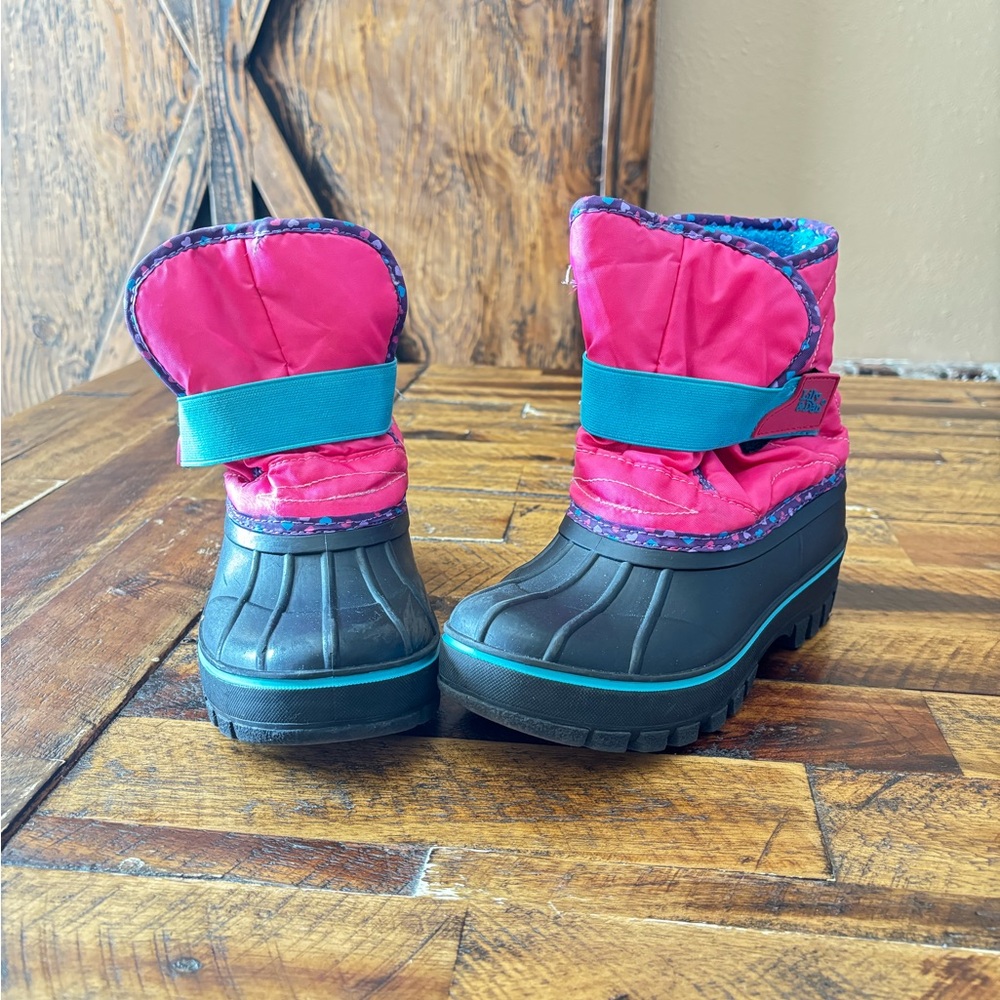 Kids Pink and Black Rain & Snow Boots